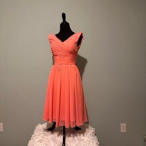 Chic Coral Midi Dress